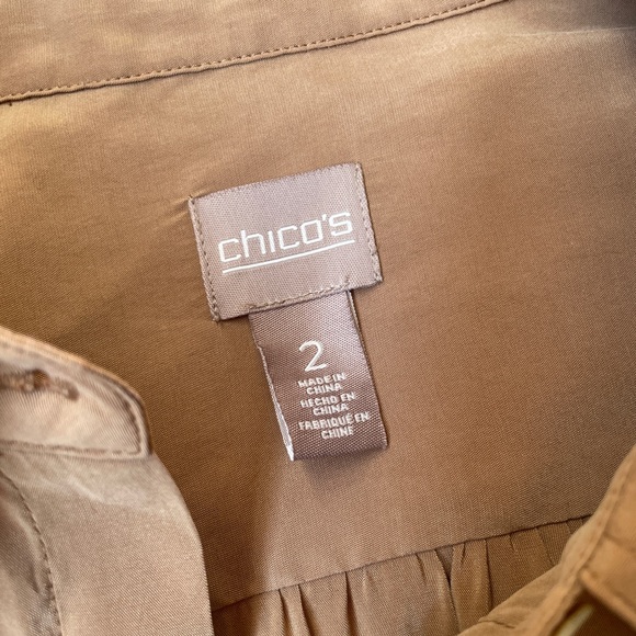 Chico’s Long Sleeve Silky Button Down Shirt 💛 - Picture 5 of 12